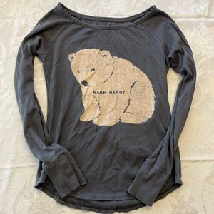 American Eagle Outfitters "Warm Hearts" Polar Bear Long Sleeve T-Shirt